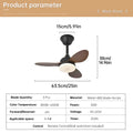 Ventilateur de Plafond Compact - Effet Bois Noir 63cm LED