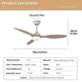 Ventilateur de Plafond Halo - Effet Bois Blanc 107cm LED