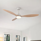 Ventilateur de Plafond Halo - Effet Bois Blanc 107cm LED