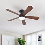 Ventilateur de Plafond Fendelier - Effet Bois Noir 86cm LED
