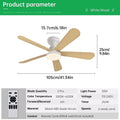 Ventilateur de Plafond Fendelier - Effet Bois Blanc 104cm LED