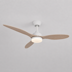 Ventilateur de Plafond Halo - Effet Bois Blanc 107cm LED