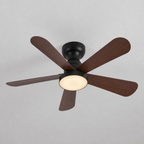 Ventilateur de Plafond Fendelier - Effet Bois Noir 71cm LED