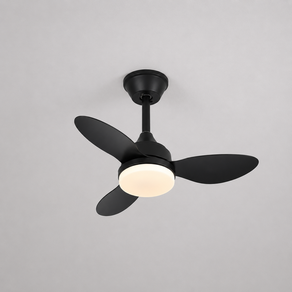 Ventilateur de Plafond Compact - Noir 63cm LED