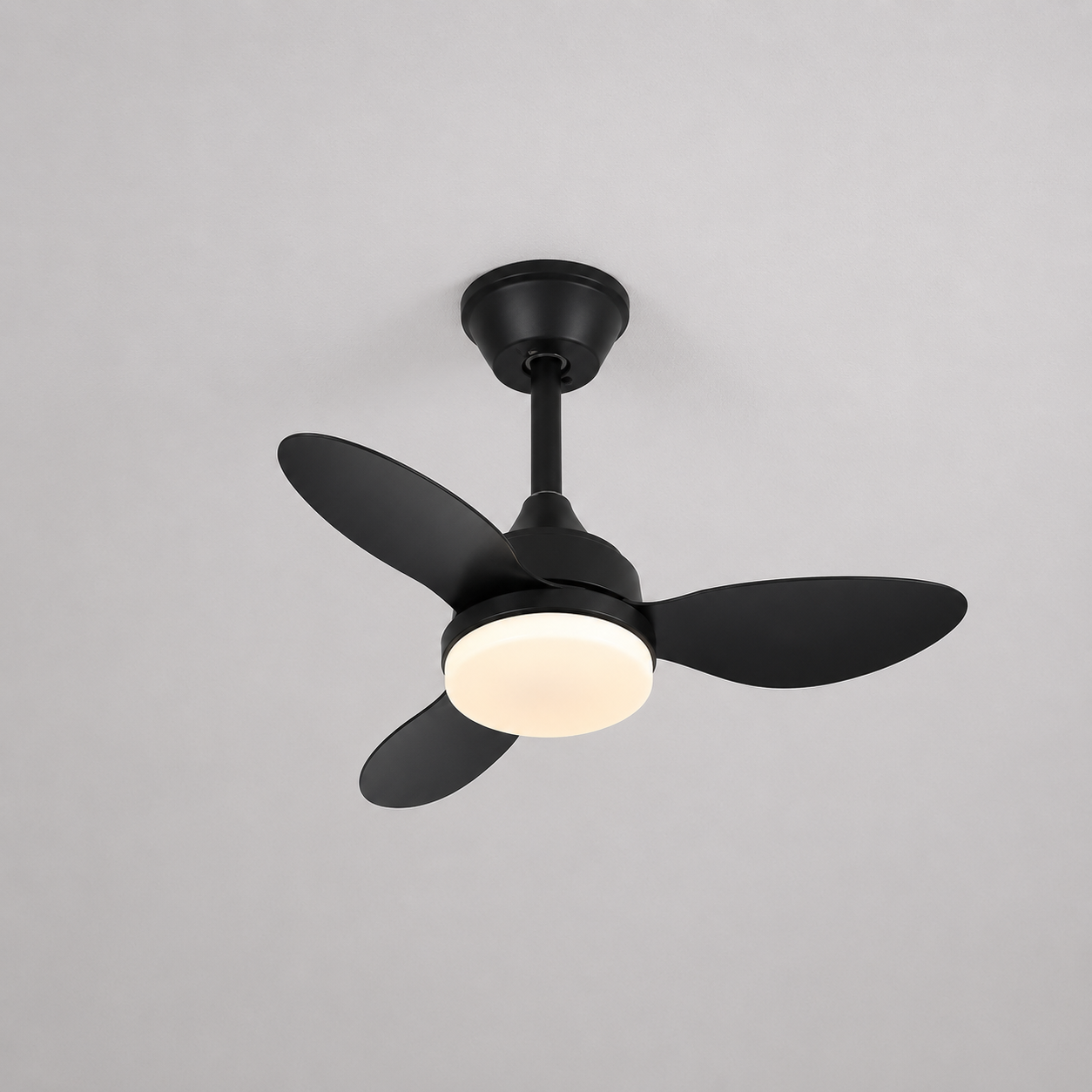 Ventilateur de Plafond Compact - Noir 63cm LED