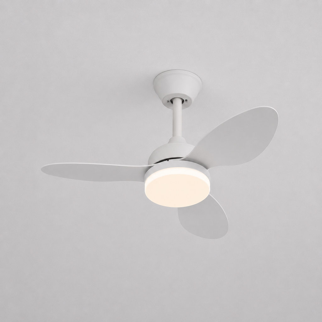 Ventilateur de Plafond Compact - Blanc 63cm LED