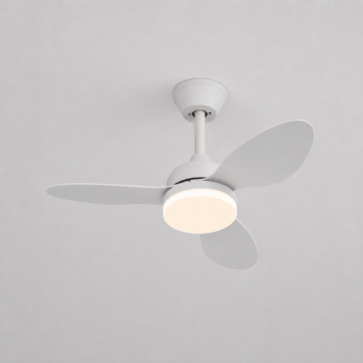 Ventilateur de Plafond Compact - Blanc 63cm LED