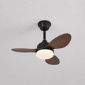 Ventilateur de Plafond Compact - Effet Bois Noir 63cm LED